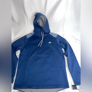 Adidas Mens Teck Pullover Hoodie Navy Blue MEDIUM